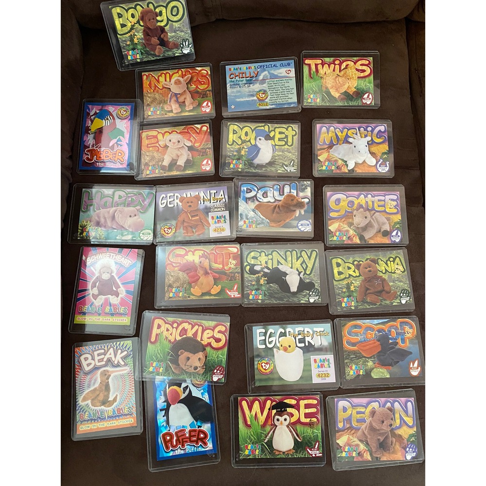 Trading CARDS TY BEANIE BABY OFFICIAL CLUB TRADING CARDS LOT OF 23  Vintage Rare
